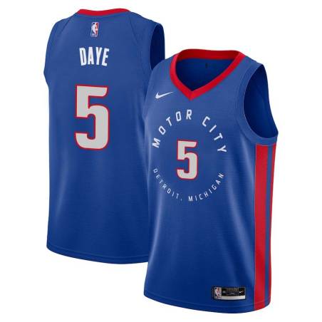 2020-21City Austin Daye Pistons #5 Twill Basketball Jersey FREE SHIPPING