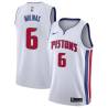 White Jack Molinas Pistons #6 Twill Basketball Jersey FREE SHIPPING