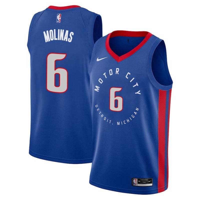 2020-21City Jack Molinas Pistons #6 Twill Basketball Jersey FREE SHIPPING