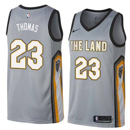 Gray Carl Thomas Twill Basketball Jersey -Cavaliers #23 Thomas Twill Jerseys, FREE SHIPPING