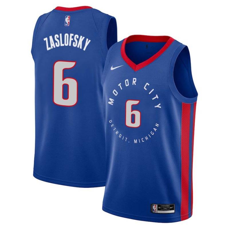 2020-21City Max Zaslofsky Pistons #6 Twill Basketball Jersey FREE SHIPPING