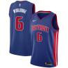 Blue Orlando Woolridge Pistons #6 Twill Basketball Jersey FREE SHIPPING