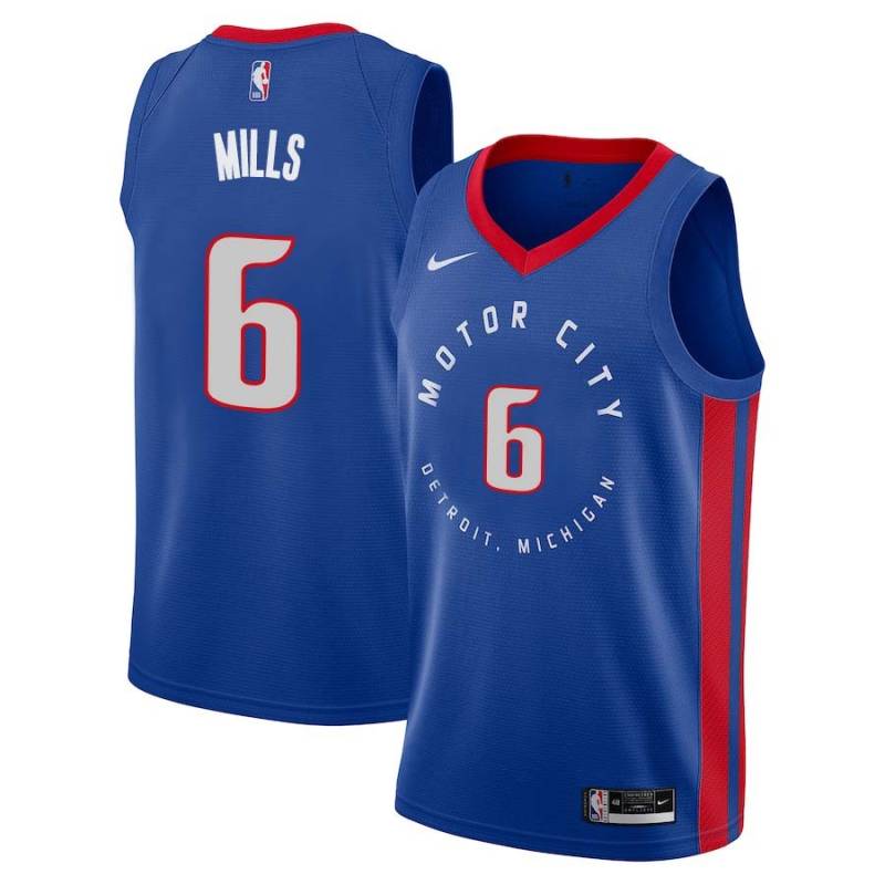 2020-21City Terry Mills Pistons #6 Twill Basketball Jersey FREE SHIPPING