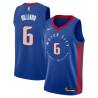 2020-21City Darrun Hilliard Pistons #6 Twill Basketball Jersey FREE SHIPPING