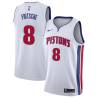 White Jim Fritsche Pistons #8 Twill Basketball Jersey FREE SHIPPING