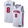 White Bob Houbregs Pistons #8 Twill Basketball Jersey FREE SHIPPING