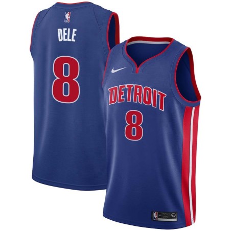 Blue Bison Dele Pistons #8 Twill Basketball Jersey FREE SHIPPING