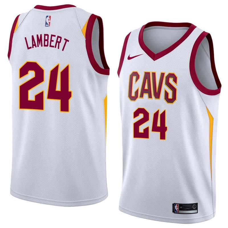 White John Lambert Twill Basketball Jersey -Cavaliers #24 Lambert Twill Jerseys, FREE SHIPPING