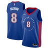 2020-21City Jose Calderon Pistons #8 Twill Basketball Jersey FREE SHIPPING