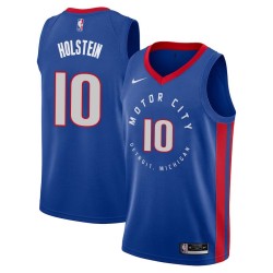 2020-21City Jim Holstein Pistons #10 Twill Basketball Jersey FREE SHIPPING