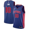 Blue Paul Long Pistons #10 Twill Basketball Jersey FREE SHIPPING