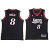 Black Throwback Ed Conlin Twill Basketball Jersey -76ers #8 Conlin Twill Jerseys, FREE SHIPPING