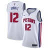 White Howie Schultz Pistons #12 Twill Basketball Jersey FREE SHIPPING