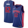 Blue Art Burris Pistons #12 Twill Basketball Jersey FREE SHIPPING