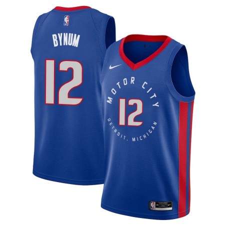 2020-21City Will Bynum Pistons #12 Twill Basketball Jersey FREE SHIPPING