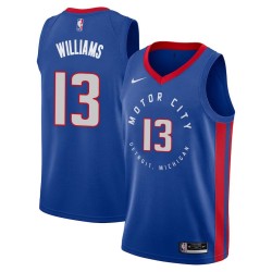 2020-21City Jerome Williams Pistons #13 Twill Basketball Jersey FREE SHIPPING
