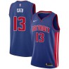 Blue Kelvin Cato Pistons #13 Twill Basketball Jersey FREE SHIPPING