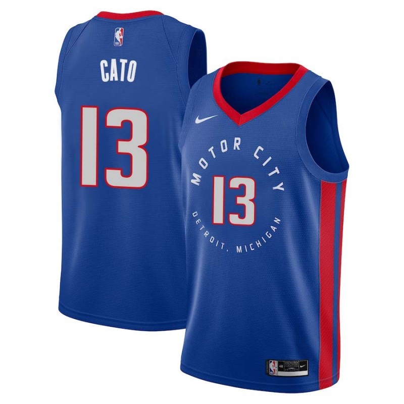 2020-21City Kelvin Cato Pistons #13 Twill Basketball Jersey FREE SHIPPING