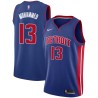 Blue Nazr Mohammed Pistons #13 Twill Basketball Jersey FREE SHIPPING