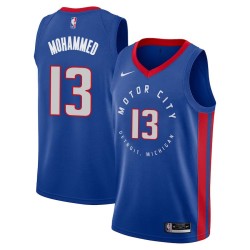 2020-21City Nazr Mohammed Pistons #13 Twill Basketball Jersey FREE SHIPPING