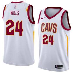 White Chris Mills Twill Basketball Jersey -Cavaliers #24 Mills Twill Jerseys, FREE SHIPPING