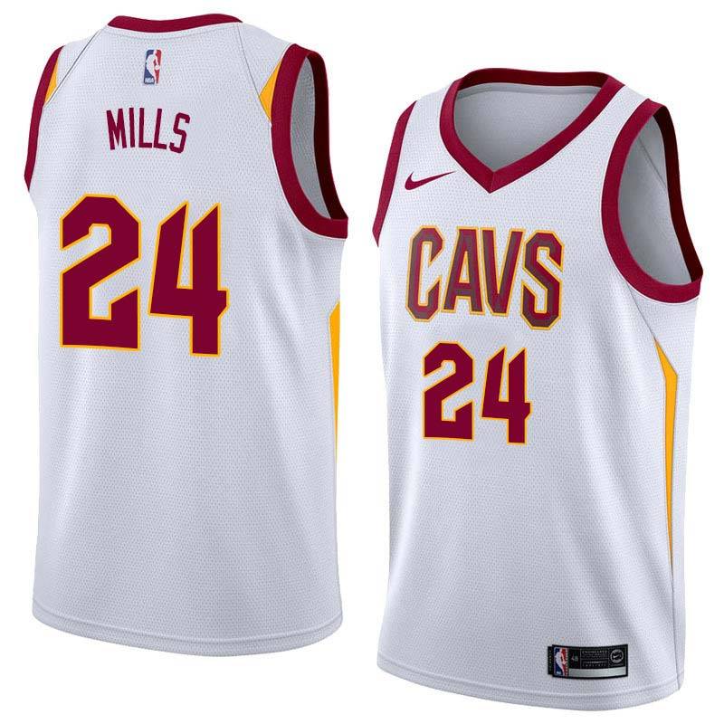 White Chris Mills Twill Basketball Jersey -Cavaliers #24 Mills Twill Jerseys, FREE SHIPPING