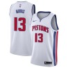 White Marcus Morris Pistons #13 Twill Basketball Jersey FREE SHIPPING