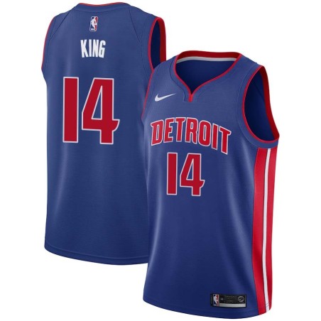 Blue Louis King Pistons #14 Twill Basketball Jersey FREE SHIPPING