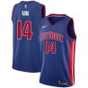 Blue Louis King Pistons #14 Twill Basketball Jersey FREE SHIPPING