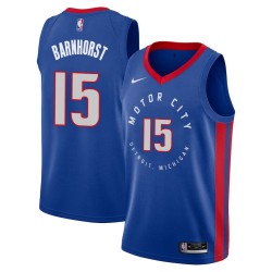 2020-21City Leo Barnhorst Pistons #15 Twill Basketball Jersey FREE SHIPPING