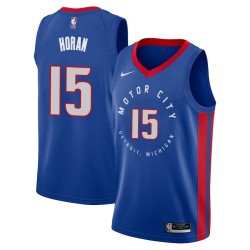 2020-21City Johnny Horan Pistons #15 Twill Basketball Jersey FREE SHIPPING