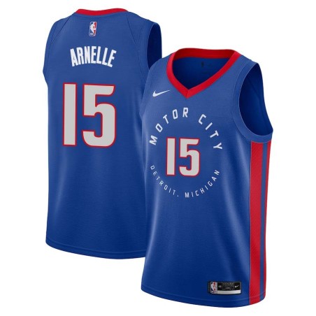 2020-21City Jesse Arnelle Pistons #15 Twill Basketball Jersey FREE SHIPPING