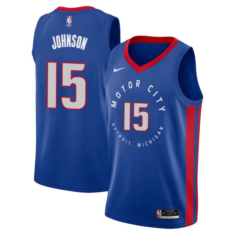 2020-21City Vinnie Johnson Pistons #15 Twill Basketball Jersey FREE SHIPPING