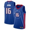 2020-21City Phil Jordon Pistons #16 Twill Basketball Jersey FREE SHIPPING