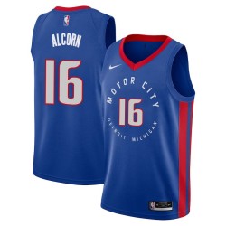 2020-21City Gary Alcorn Pistons #16 Twill Basketball Jersey FREE SHIPPING