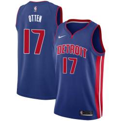 Blue Don Otten Pistons #17 Twill Basketball Jersey FREE SHIPPING