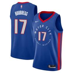 2020-21City Bob Houbregs Pistons #17 Twill Basketball Jersey FREE SHIPPING