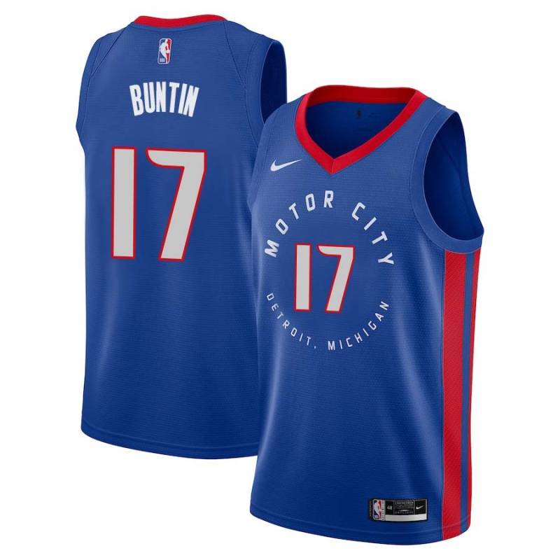 2020-21City Bill Buntin Pistons #17 Twill Basketball Jersey FREE SHIPPING