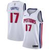 White Len Chappell Pistons #17 Twill Basketball Jersey FREE SHIPPING