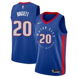 2020-21City Bob Hogsett Pistons #20 Twill Basketball Jersey FREE SHIPPING