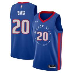 2020-21City Jim Davis Pistons #20 Twill Basketball Jersey FREE SHIPPING