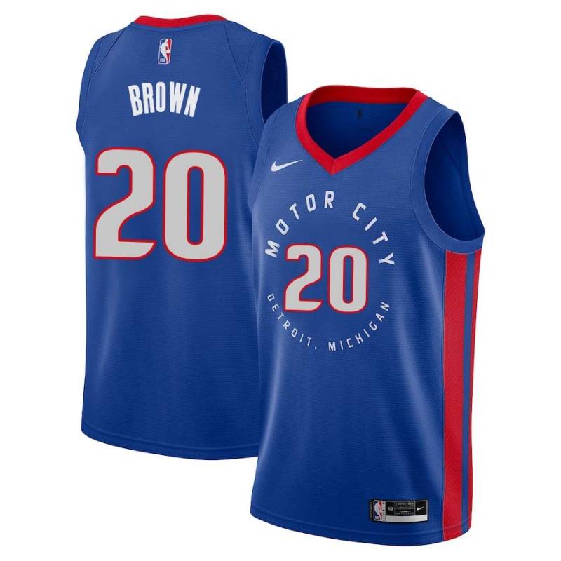 2020-21City Roger Brown Pistons #20 Twill Basketball Jersey FREE SHIPPING