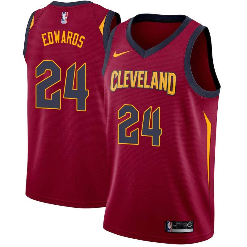 Burgundy Shane Edwards Twill Basketball Jersey -Cavaliers #24 Edwards Twill Jerseys, FREE SHIPPING