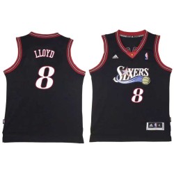 Black Throwback Earl Lloyd Twill Basketball Jersey -76ers #8 Lloyd Twill Jerseys, FREE SHIPPING