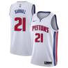 White John Barnhill Pistons #21 Twill Basketball Jersey FREE SHIPPING