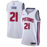 White Earl Evans Pistons #21 Twill Basketball Jersey FREE SHIPPING