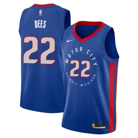 2020-21City Archie Dees Pistons #22 Twill Basketball Jersey FREE SHIPPING