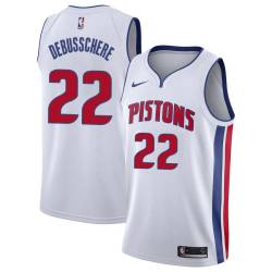 White Dave DeBusschere Pistons #22 Twill Basketball Jersey FREE SHIPPING