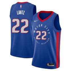 2020-21City Stu Lantz Pistons #22 Twill Basketball Jersey FREE SHIPPING