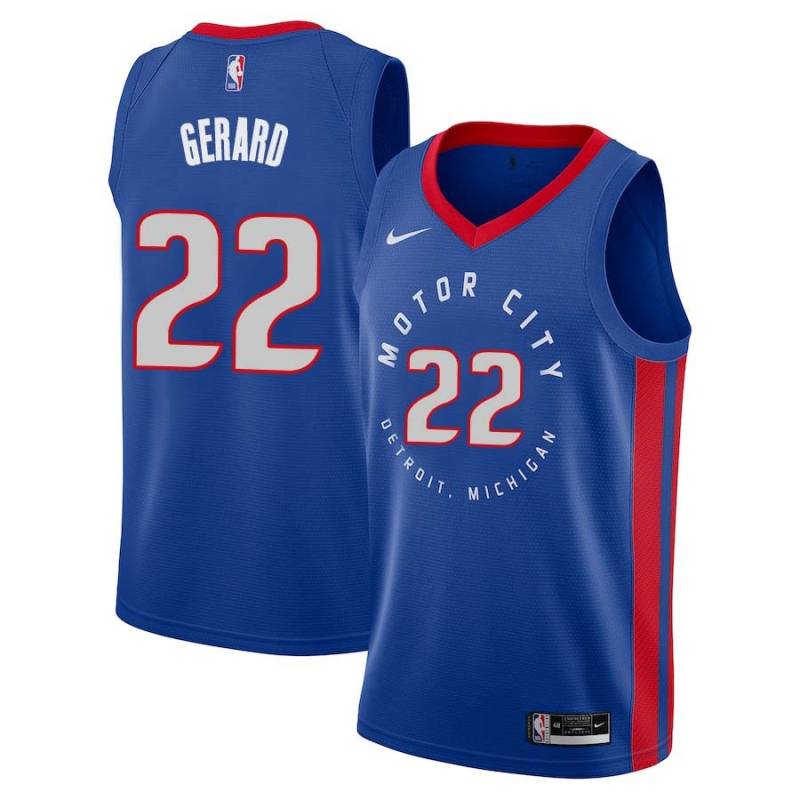 2020-21City Gus Gerard Pistons #22 Twill Basketball Jersey FREE SHIPPING